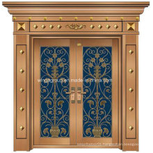 Italy Style Decorative Outside Security Copper Glass Door (W-GB-07)